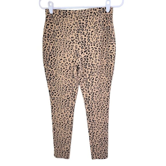 Chico's Leggings Tan Black Animal Print Soft Stretch Pants Womens SZ XS/4 Petite - Picture 3 of 10